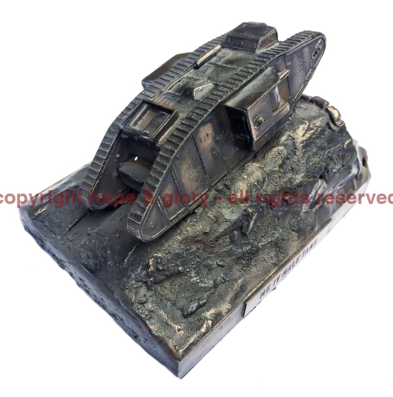 First World War Mark IV Male Tank 1/72 Cold Cast Bronze Military Statue - Image 3